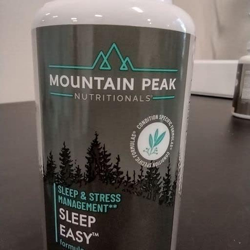 Mountain Peak Nutritionals Sleep Easy - Sleep Support Supplement Promoting a Relaxed & Calm Mood - 5-HTP, Amino Acids, Melatonin, & Magnesium - Hypoallergenic Dietary Supplement (60 Capsules)