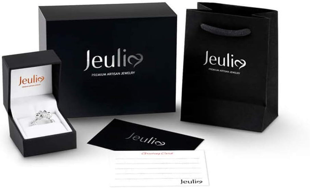 Jeulia Skull Engagement Ring Sets Sterling Silver Promise Eternity Band Rings Diamond Princess Cut with Cubic Zirconia Wedding Engagement Anniversary Promise Rings Bridal Sets