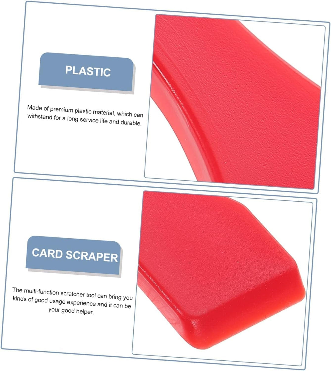 10Pcs Red Lottery Ticket Scraper Lottery Ticket Scratcher Sticker Label Remover Plastic Small Scraper Shovel Shape Lottery Scratcher Lottery Scraper with Keychain, Health and Household