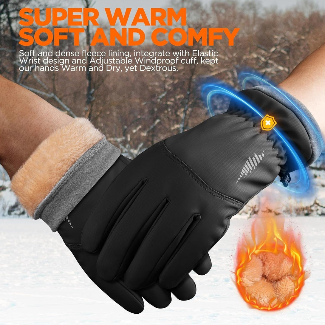 Rivmount Winter Waterproof Ski Snow Warm Gloves for Women Men, Windproof Cold Weather Thermal with Touchscreen Fingers, for Running Driving Cycling Hiking Biking Outdoor Sports Daily Work
