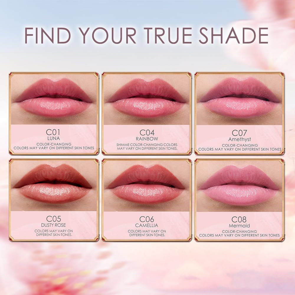 CATKIN Lip Balm Color Tinted Changing Lipstick Ultra Hydrating Lip Moistrurizer Chapstick with Vitamin E Nourishing for Cracked & Dry Lips 0.12 Oz C04 RAINBOW