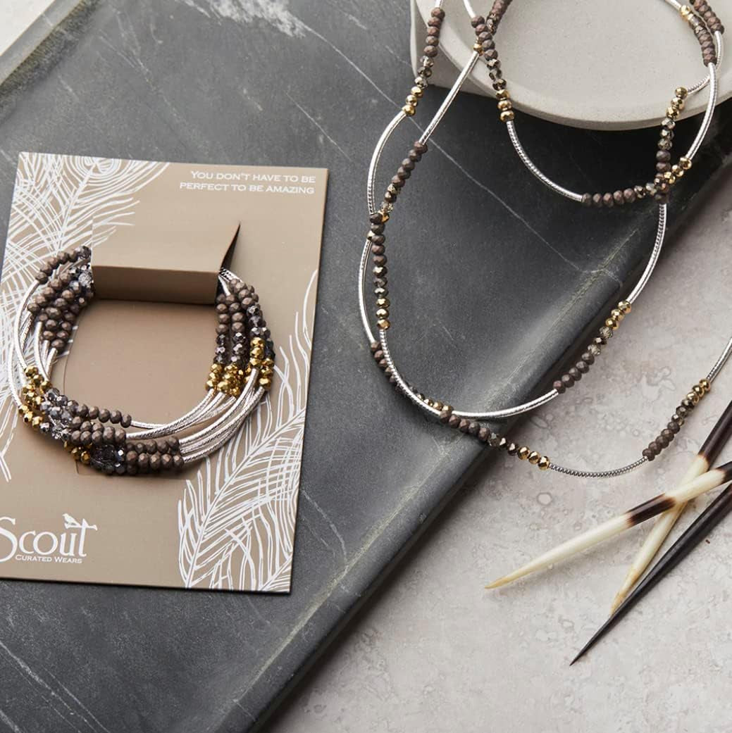 Scout Curated Wears - Women'S Scout Wrap Bracelet & Necklace - Ivory Combo/Gold