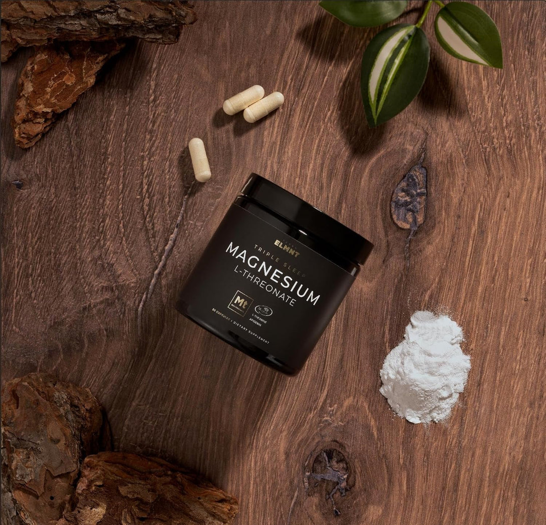 ELMNT Triple Sleep Magnesium Threonate W. Apigenin, Theanine & Magtein Magnesium L-Threonate - Highest Absorption Magnesium Supplement Capsules Natural Sleep Aid for Deep Sleep Calm & Stress Relief