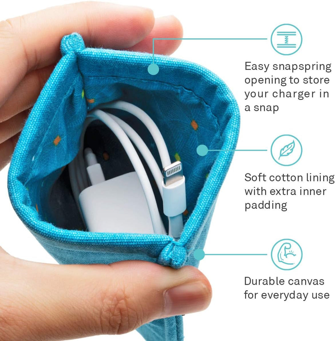 Pocket Mobile Charger Case Pouch Bag Organizer (Blue) - 2 Pack