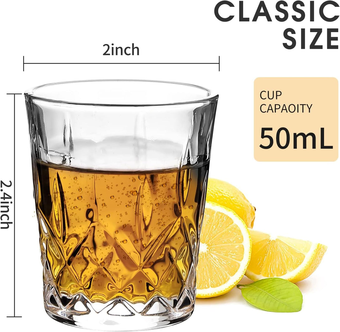 1.7 OZ Tequila Shot Glasses Heavy Base Shot Glass, Crystal Cordial Glasses (Set of 8)