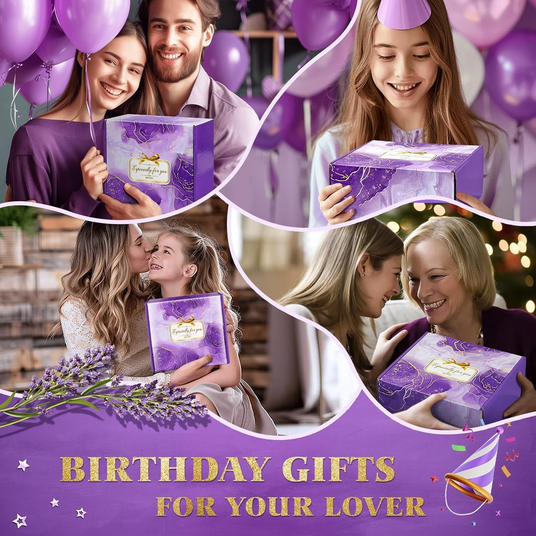 Bath Gift Set for Women, Relaxing Spa Self Care Gifts for Wife Her Sister Friends Mom Auntie Grandma, Lavender Bath Bombs Set, Happy Birthday Friendship Stress Relief Gifts Ideas ﻿