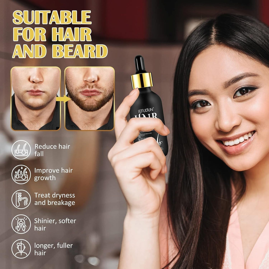 5% Minoxidil Hair Growth Oil for Men and Women - Regrowth Serum, Extra Strength Spray for Hair Loss, Thicker Healthier Hair, Beard Growth Kit, Topical Treatment, 2.02 Oz