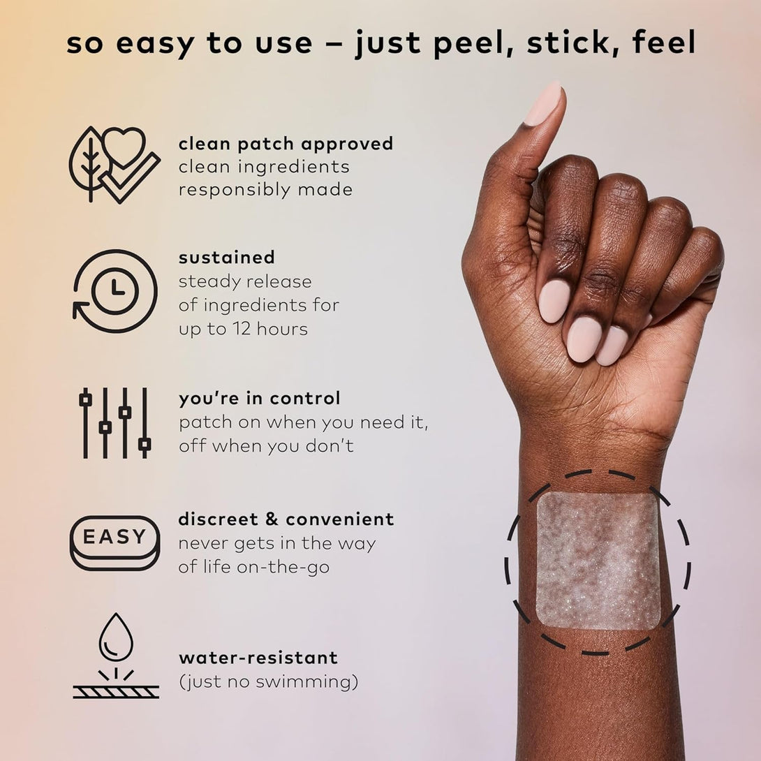 The Good Patch Slumber Sleep Patch Support, Melatonin Free, Sustained Release, Natural Patch with L-Theanine, Magnesium, Tart Cherry Extract, Plant Powered Wearable Wellness (4 Count (Pack of 2))
