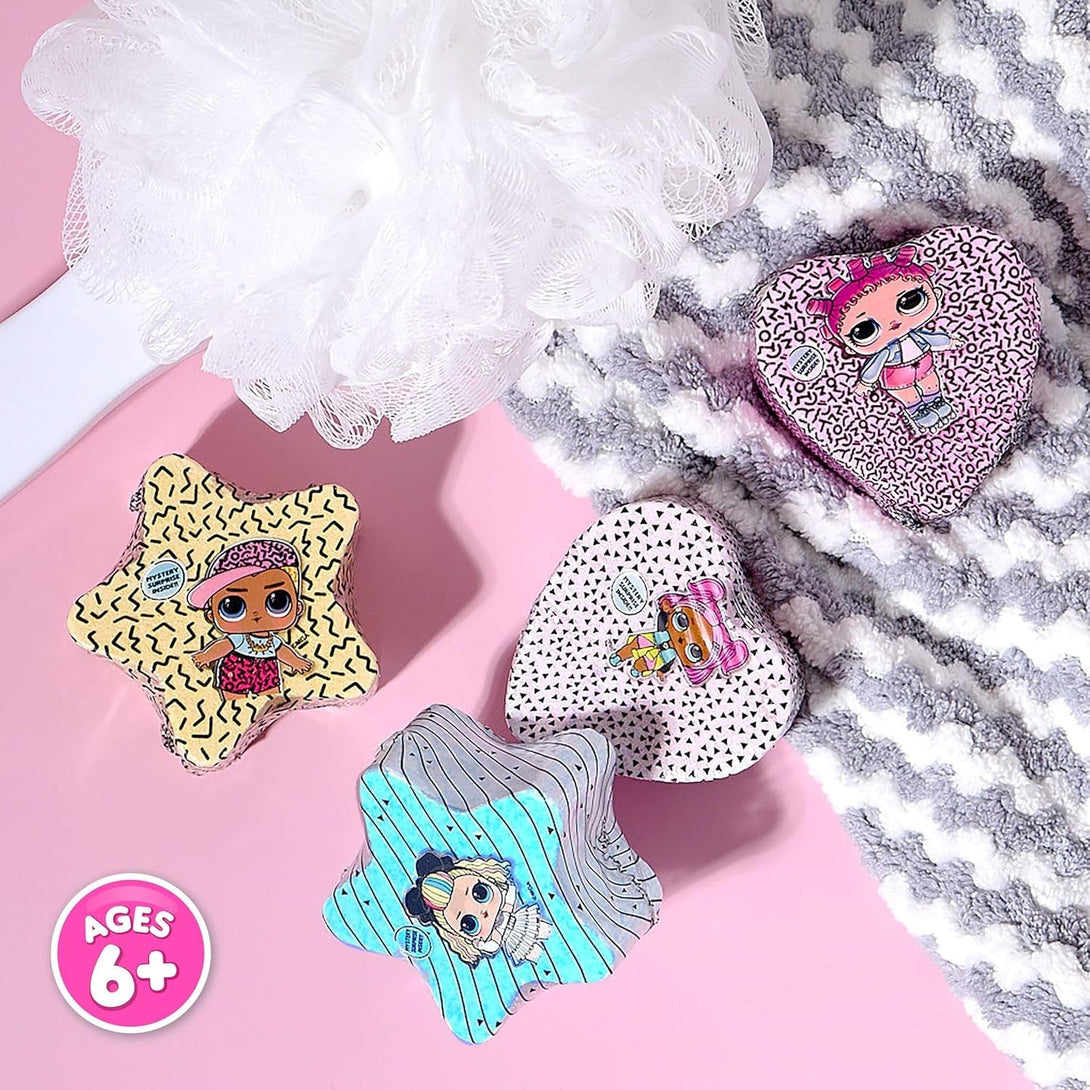 L.O.L. Surprise! 4Pc Bath Bomb Set - Non-Toxic, Kid-Safe Bath Bombs for Girls, Spa Gifts & Bath Accessories for Kids