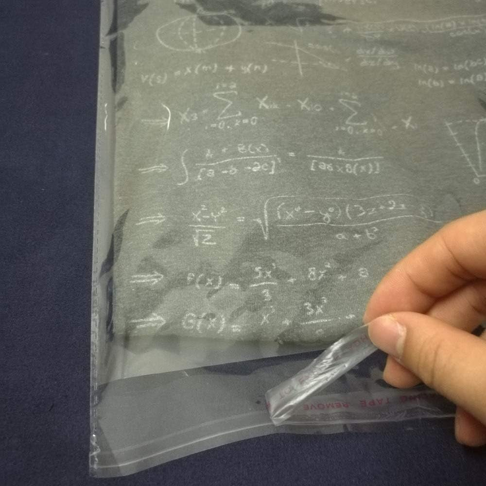 50 Pcs 12" X 16" Self Seal Clear Cellophane Bags Resealable Plastic Apparel Bag Perfect for Packaging Clothing, T-Shirt, Brochure, Prints, Handicraft Gift Bags