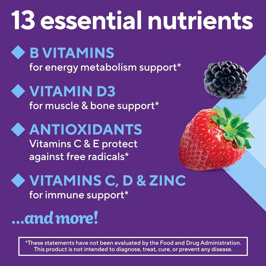 Vitafusion Adult Gummy Vitamins for Men, Berry Flavored Daily Multivitamins for Men with Vitamins A, C, D, E, B6 and B12, America’S Number 1 Gummy Vitamin Brand, 60 Day Supply, 120 Count