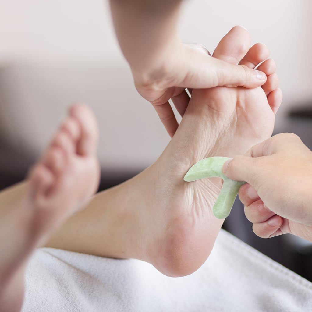 Ewinever Ewin24 Natural Jade Foot Massager Acupuncture Point Massage Foot Care Therapeutic Relief Tool