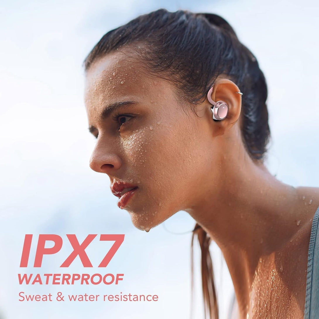 KT1 Wireless Earbuds V5.3, 120H Playtime, Bluetooth Earphones for Small Ear, IPX7 Waterproof Running Headphones, Deep Bass, over Ear Sport Wireless Bluetooth Earphones for Android Ios