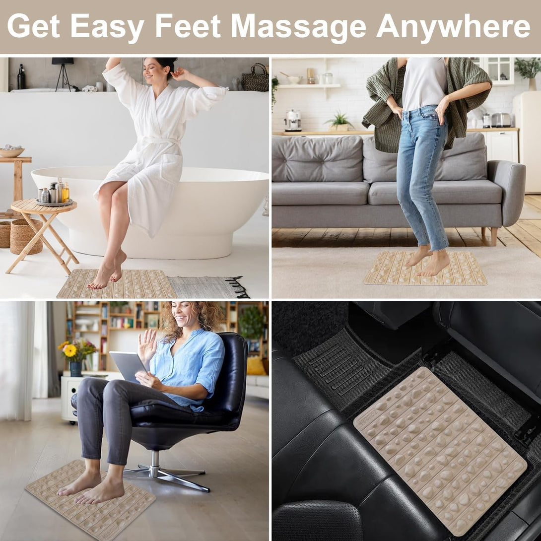 Foot Massage Mat, anti Fatigue Mat Standing Desk Office Mat Foot Massage Tool for Yoga Travel Bathroom All-Purpose Acupressure Mat Sensory Pad Desk Floor Mat Standing Pad Work Mat 20” X 12”