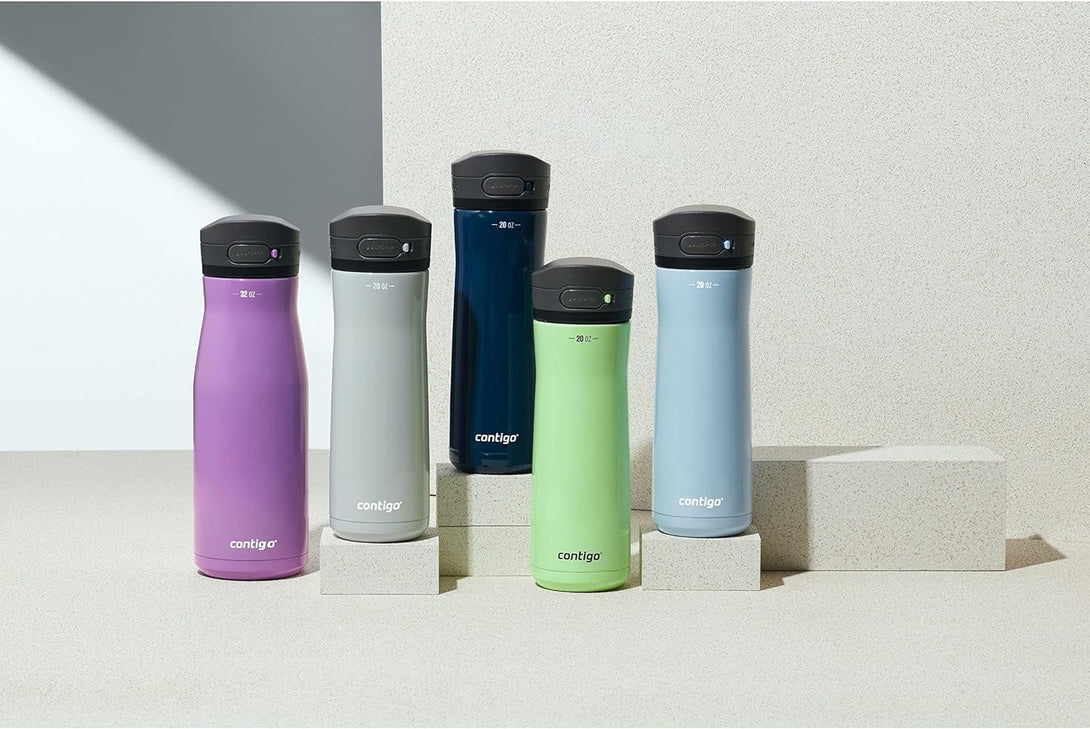 Contigo Jackson Chill 2.0, Vacuum-Insulated Stainless Steel Water Bottle with Secure Lid, Leak-Proof Travel Friendly, 20Oz Capacity, Blueberry Color, Keeps Drinks Cold for 12 Hours