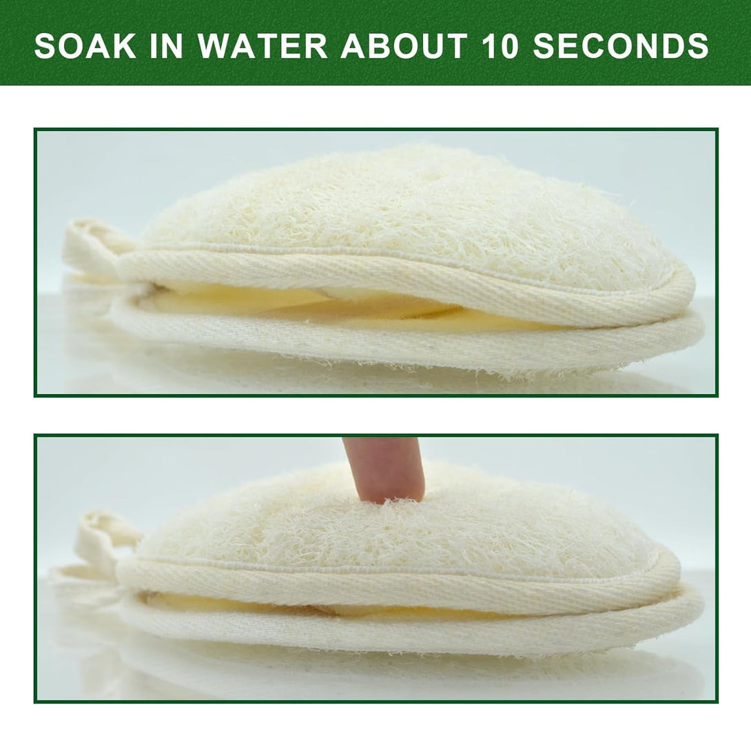 Natural Loofah Exfoliating Body Scrubber, Made with Natural Shower Loofah Sponge for Men and Women’S SPA (Pack of 4)