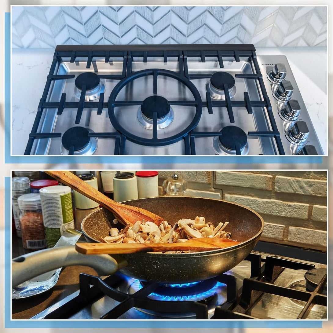 Amylove 30 Inch Large Stove Gap Cover, Slide in Range Rear Filler Kit Stove Gap Filler Cooktop Trim Kit Top Trim Kit between Stove and Wall Aluminum Range Accessories with Screws Install Tool(1 Set)