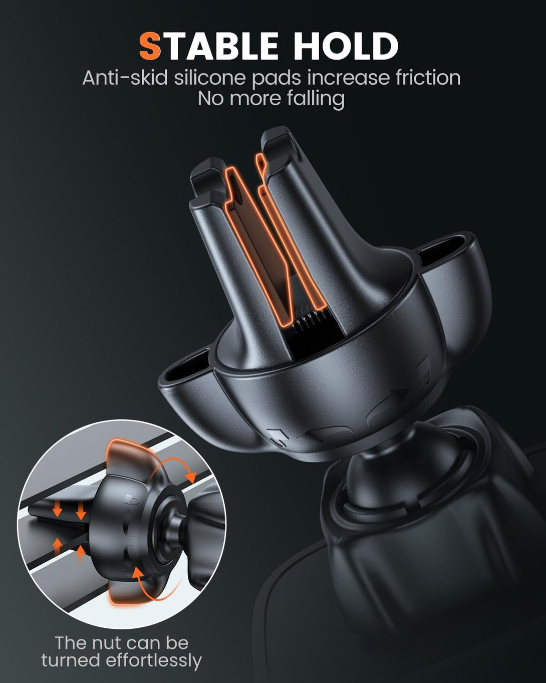 Apps2Car 2 Pack Magnetic Phone Car Mount, Car Phone Holder Mount Magnetic, Built in 6 Strong Magnets, Air Vent Cell Phone Holder for Car with Adjustable Secure Tightening System