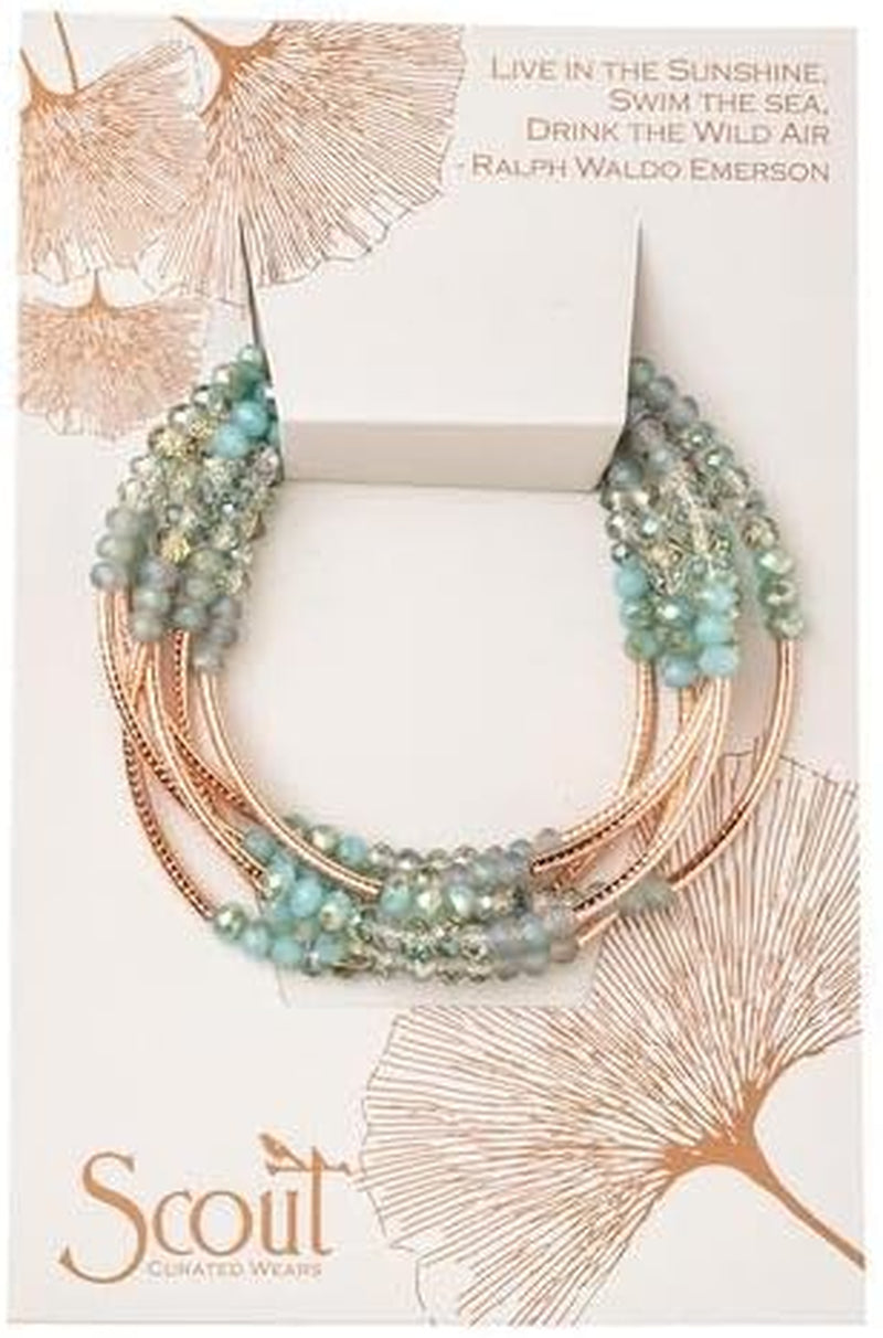 Scout Curated Wears - Women'S Scout Wrap Bracelet & Necklace - Neptune/Rose Gold