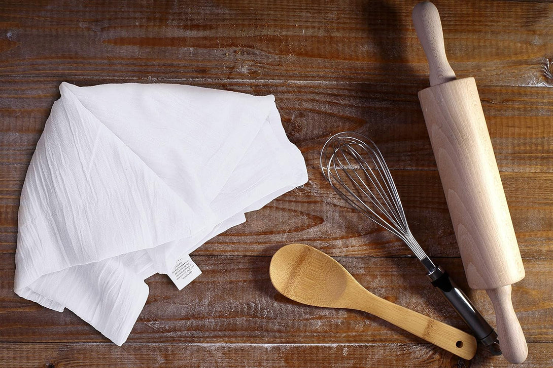Utopia Kitchen White Flour Sack Towels [12 Pack - 28 X 28 Inch] 100% Cotton Tea Towels for Cleaning & Drying - Highly Absorbent Kitchen Dish Cloth