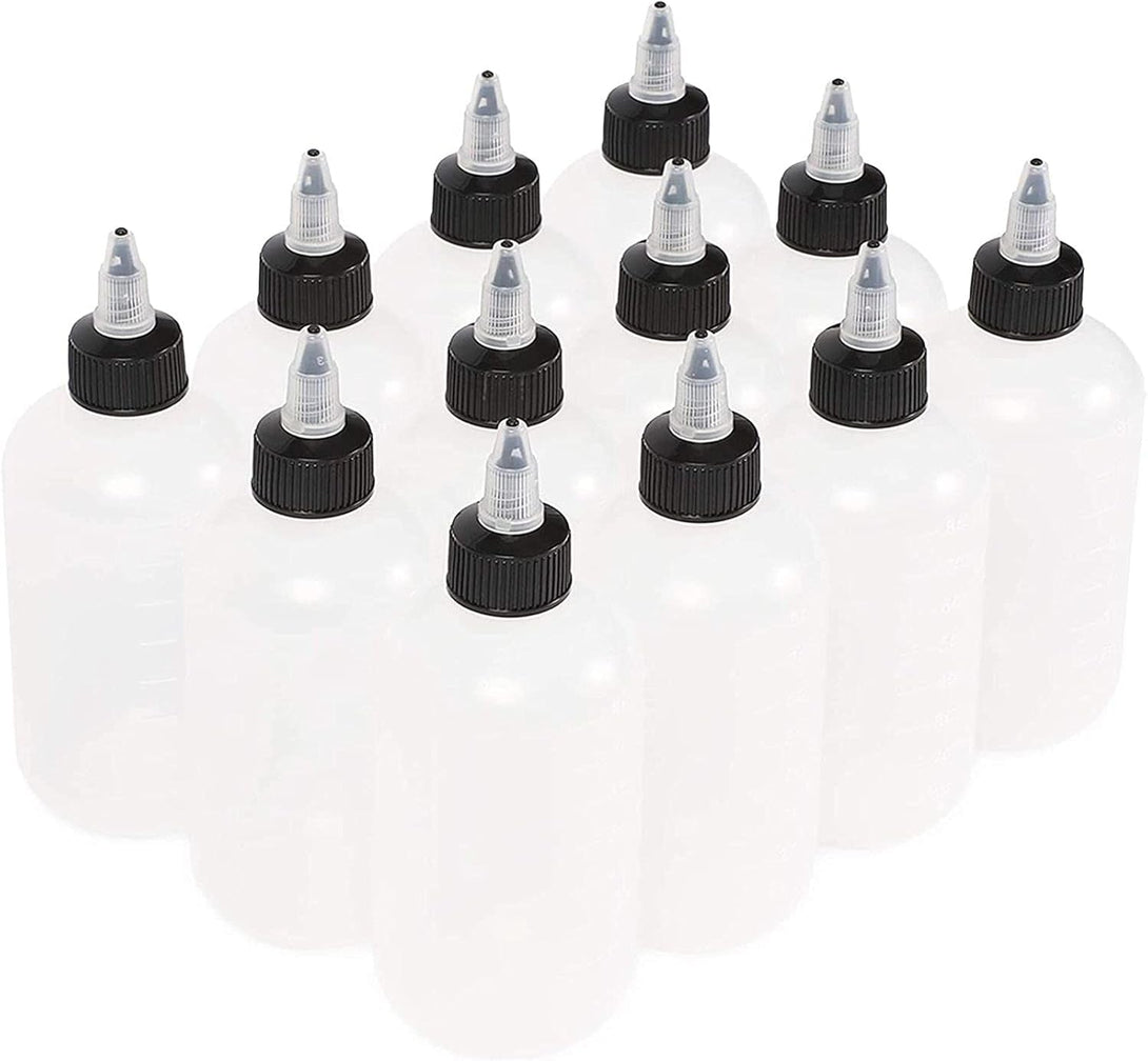 Juvale Boston round Squeeze Bottles with Twist Caps (8 Oz, White, 12 Pack)