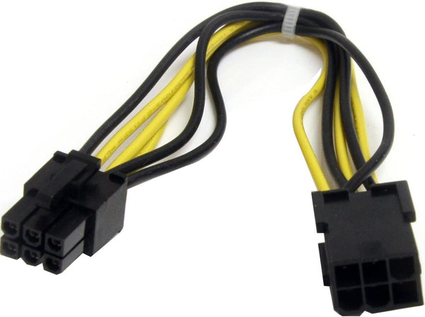 Startech.Com 8In 6 Pin PCI Express Power Extension Cable - Power Extension Cable - 6 Pin Pcie Power (M) to 6 Pin Pcie Power (F) - 7.9 in - Black - PCIEPOWEXT