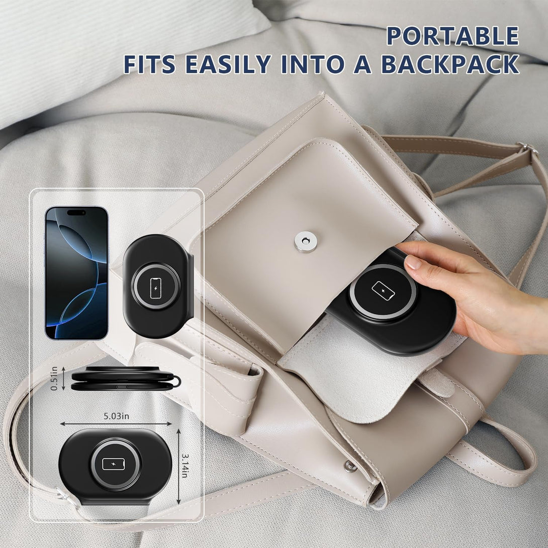 2025 Latest Magnetic Wireless Charger for Iphone: 3 in 1 Travel Charging Station Devices for Iphone 16 15 14 13 12 Pro Max Plus-Foldable Charging Pad for Apple Watch Series & Air Pods 4 3 2 Pro