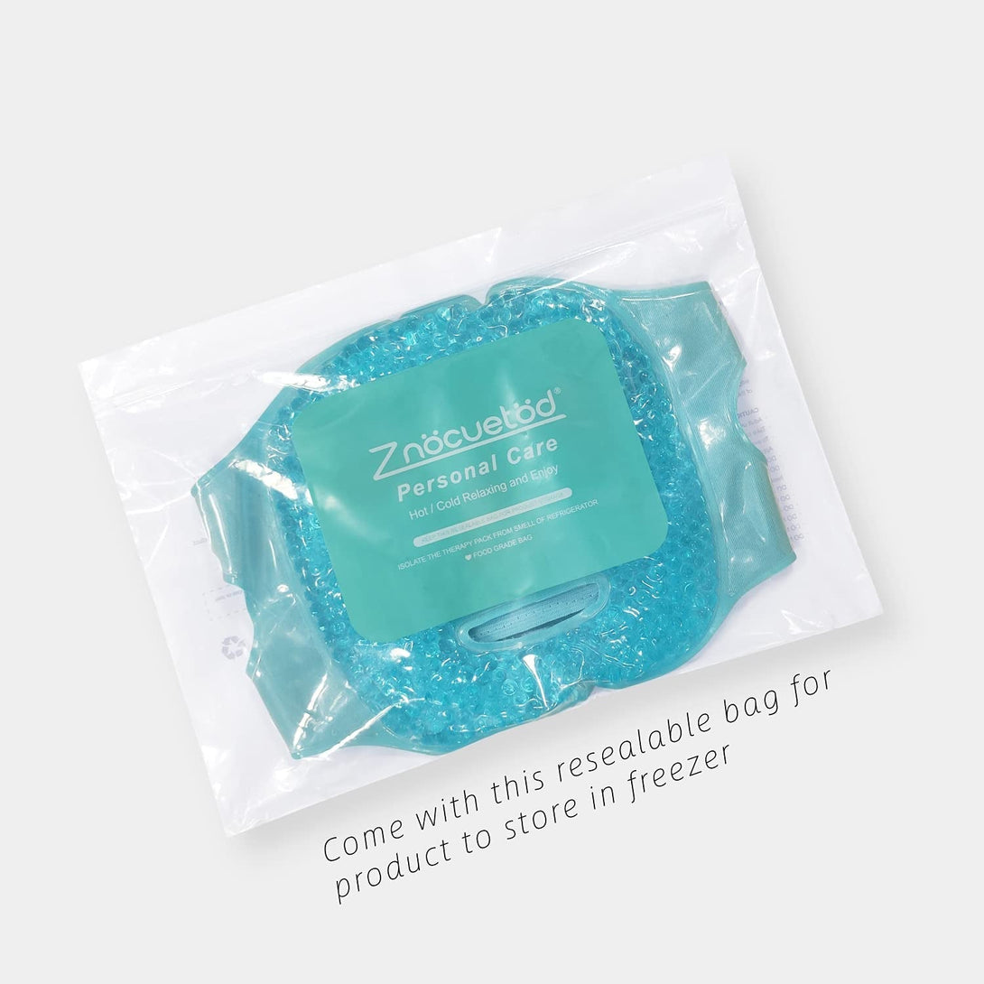 ZNÖCUETÖD Cold Face Eye Mask Ice Pack Reduce Facial Puff, Dark Circles, Gel Beads Hot Heat Cold Compress Pack, Face SPA for Woman Sleeping, Pressure, Headaches, Skin Care, Post Laser Care[Blue]