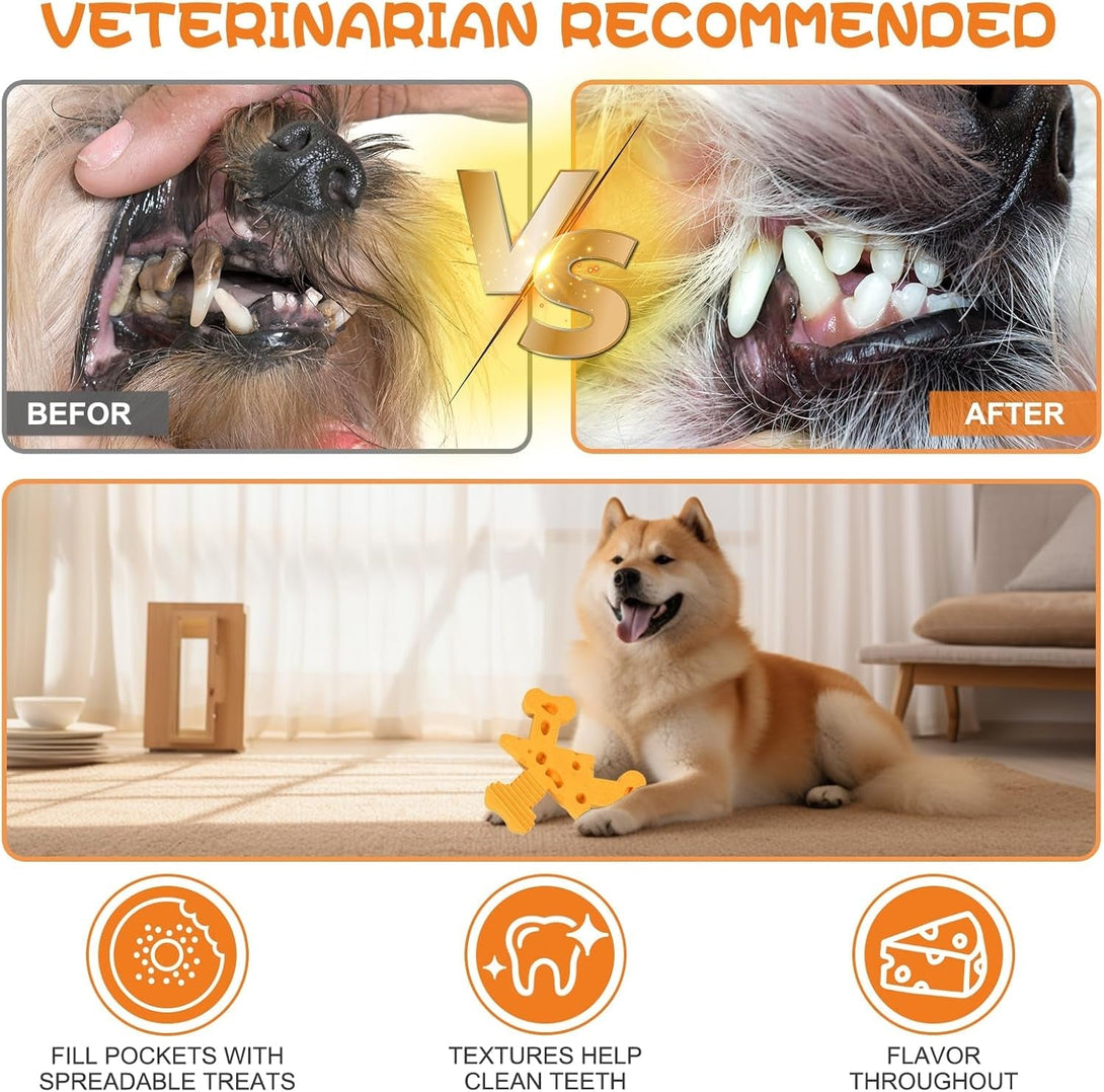 2Pcs Silicone Dog Lick Mat & Nylon Cheese Flavor Dog Chew Toys, Pet Slow Feeder Licking Mat for Butter Yogurt Peanut, Anxiety Relief Pet Supplies for Puppy Cat Kitten