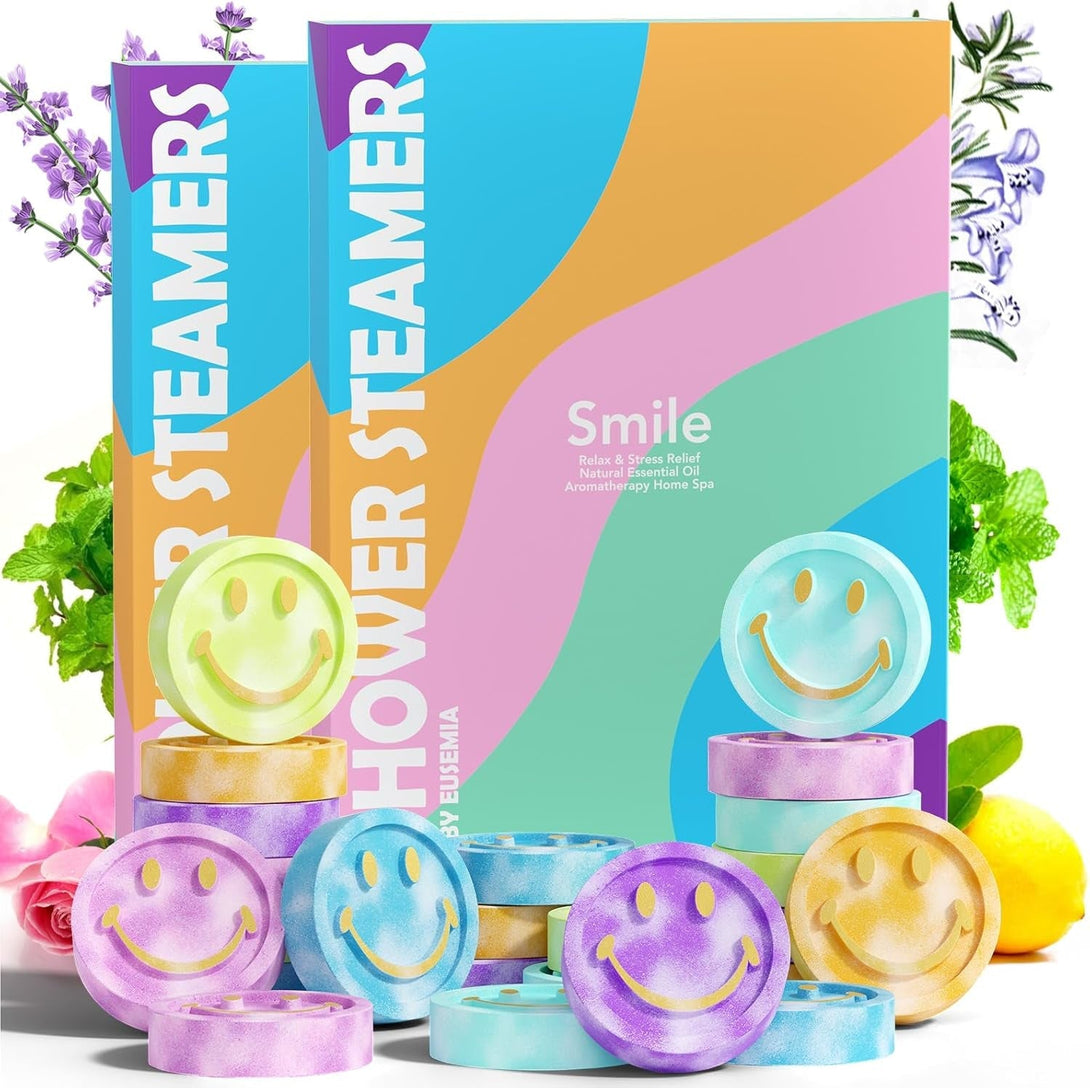 Shower Bombs Steamers Gifts for Women-Eusemia 12 Pcs Scented Aromatherapy Shower Bath Bombs Steamer with Essential Oils for Body Restore and Stress Relief (24 Pack Mix)