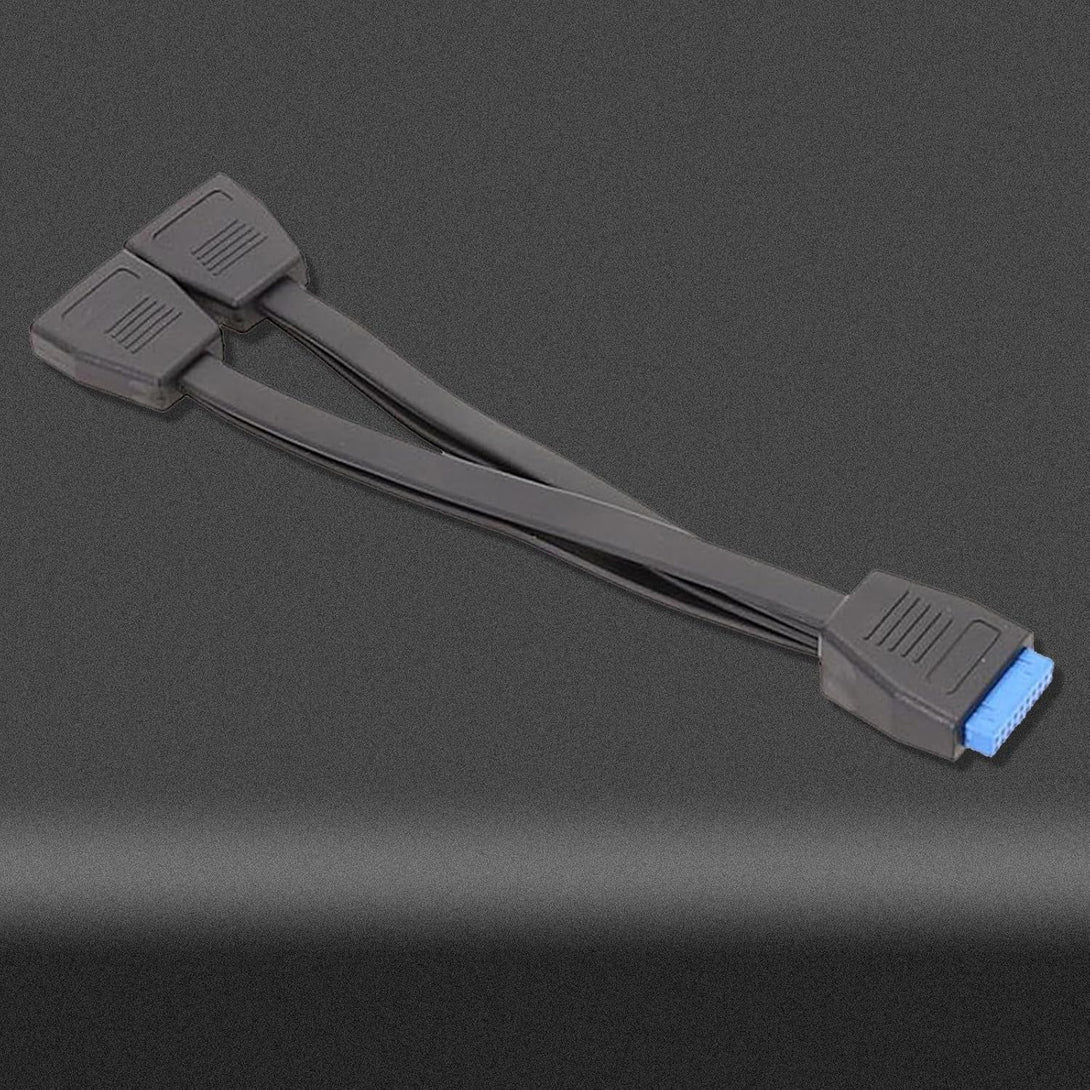 1 to 2 Motherboard USB 3.0 Header Splitter Cable - 20Cm 19Pin Internal Extension Header Adapter
