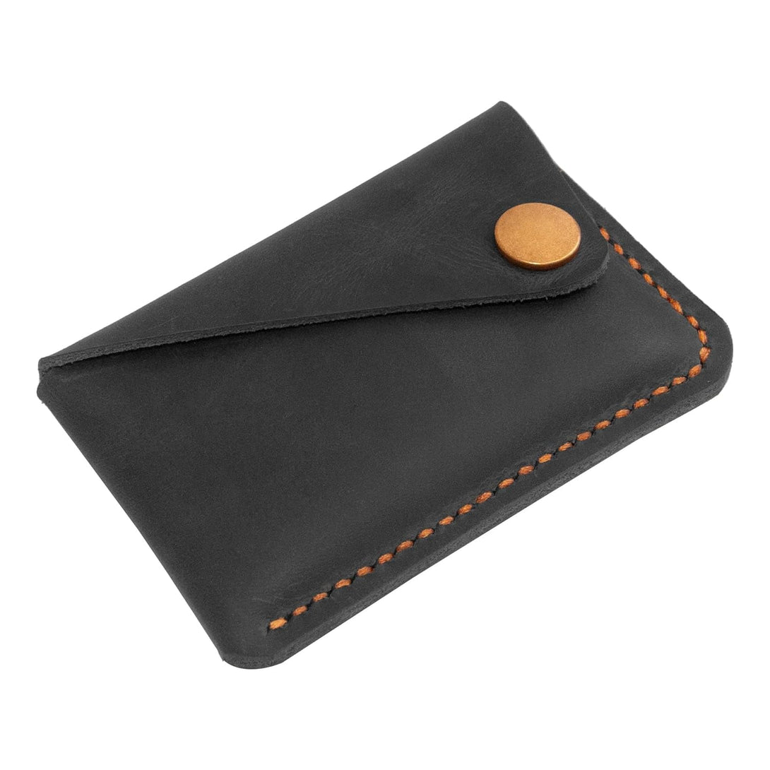 Leather Card Holder, Credit Card Wallet, Front Pocket Wallet, Slim Wallet, Cardholder Wallet, Credit Card Holder, Minimalist Wallet, Fathers Day Gift (Black)