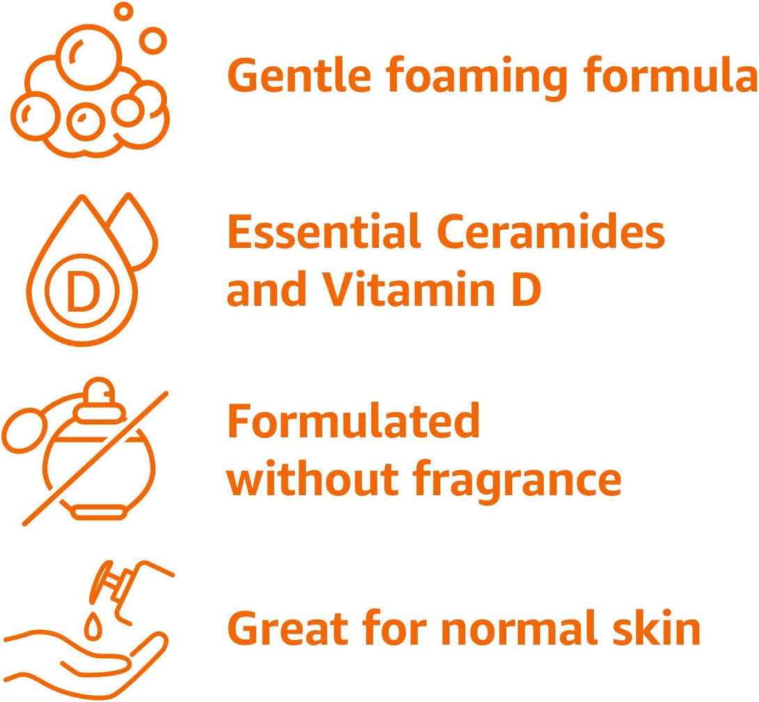 Amazon Basics Cleanser Face Wash - Renewing Salicylic Acid with Ceramides & Vitamin D, 8 Fl Oz, 1-Pack