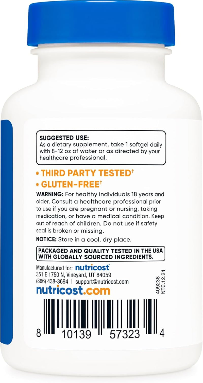 Nutricost Vitamin D3 5,000 IU (125Mcg), 240 Softgels - Non-Gmo and Gluten Free Vitamin D