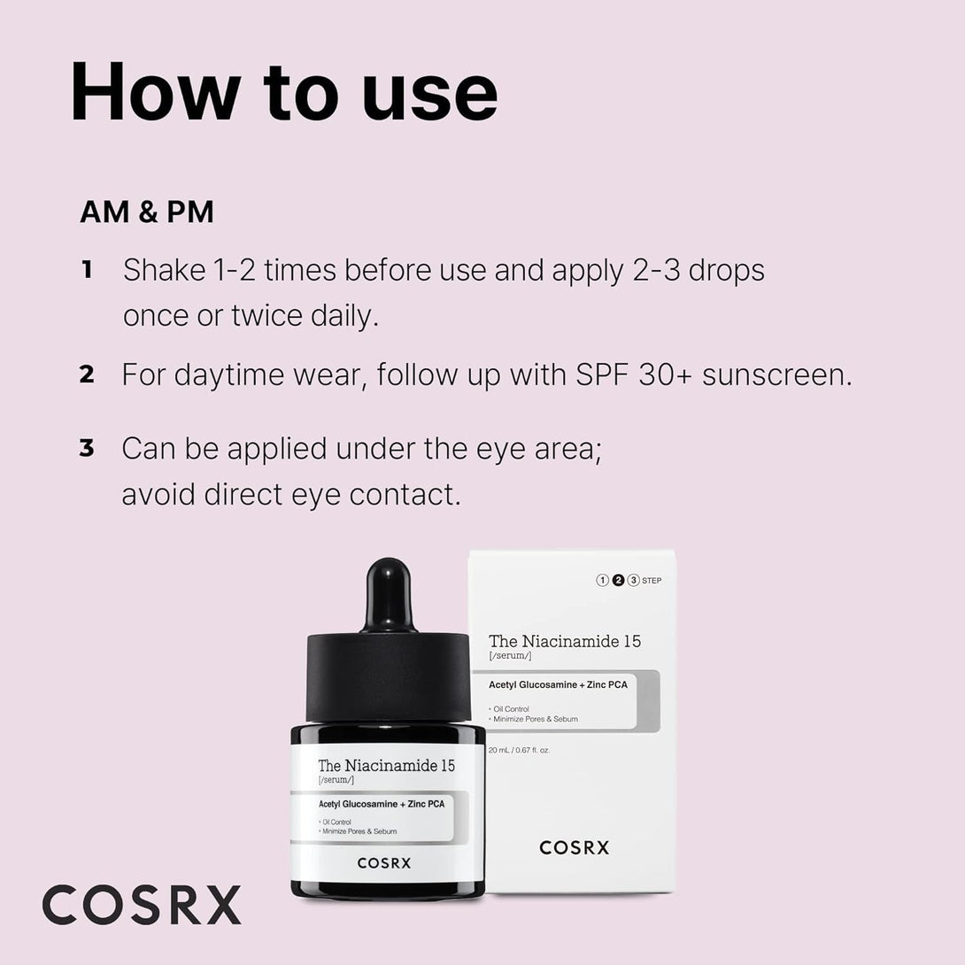 COSRX 15% Niacinamide Face Serum, 0.67 Fl Oz, Pore Minimizer Serum for Face, Even Skin Tone, Korean Skin Care