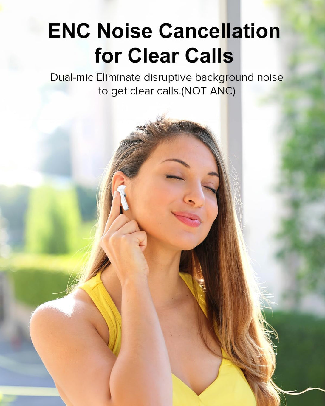 Wireless Earbuds, 42H Playtime Bluetooth 5.3 Headphones, Hifi Stereo Call Noise Cancelling Earbuds, IPX7 Waterproof Stereo In-Ear Earphones with LED Display for Ios Android (White)