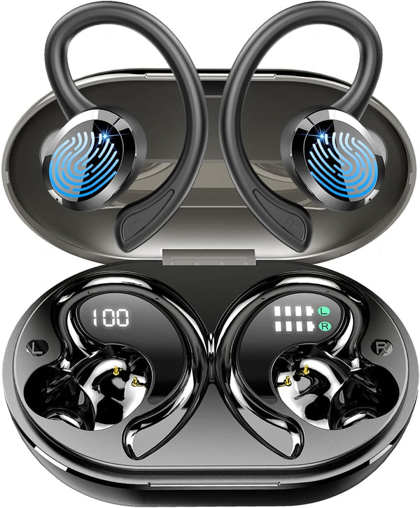 Wireless Bluetooth Headphones, Immersive Hifi Stereo Earbuds, 2023 New 48Hrs Ear Buds, ENC Mic, IP7 Waterproof Sport Earhooks