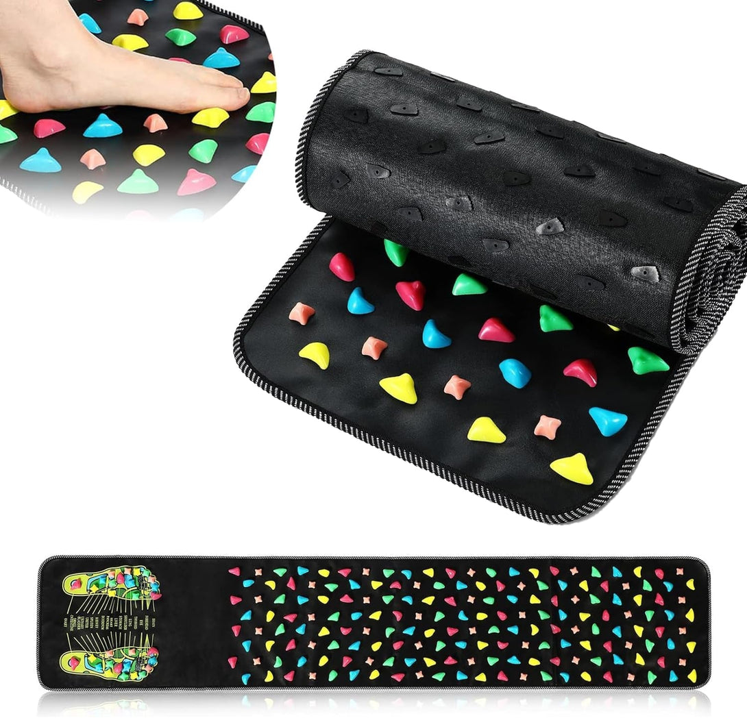 Foot Massage Mat Reflexology Walk Stone Road Foot Massage Acupoint Mat for Acupressure Relaxes Relieves Body Foot Leg Pain and Fatigue