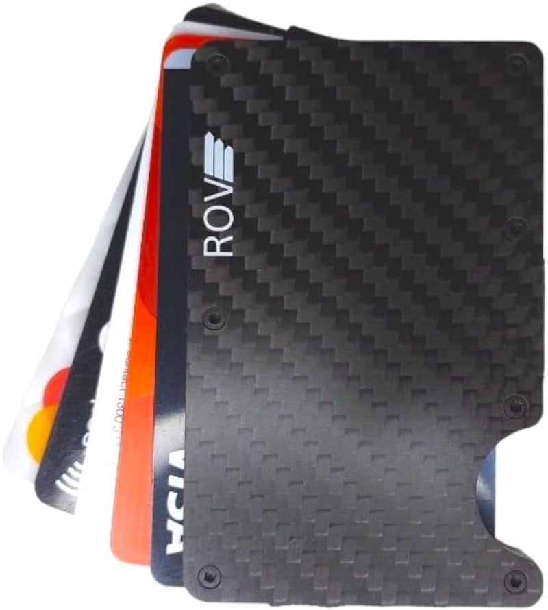 ROVE - Money Clip - RFID Blocking Aluminium Enhanced Minimalistic Compact Wallet (Carbon Fibre)