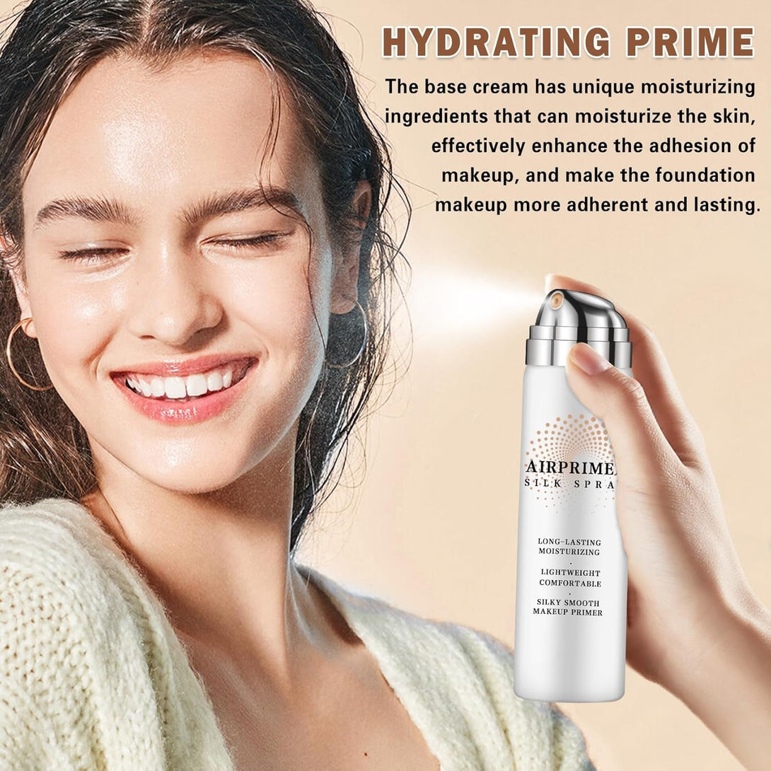 Airbrush Foundation Makeup with Primer,Breathable Blendable Foundation Full Coverage with Anti-Aging Ingredients for Smooth Radiant Skin (01 Natural)