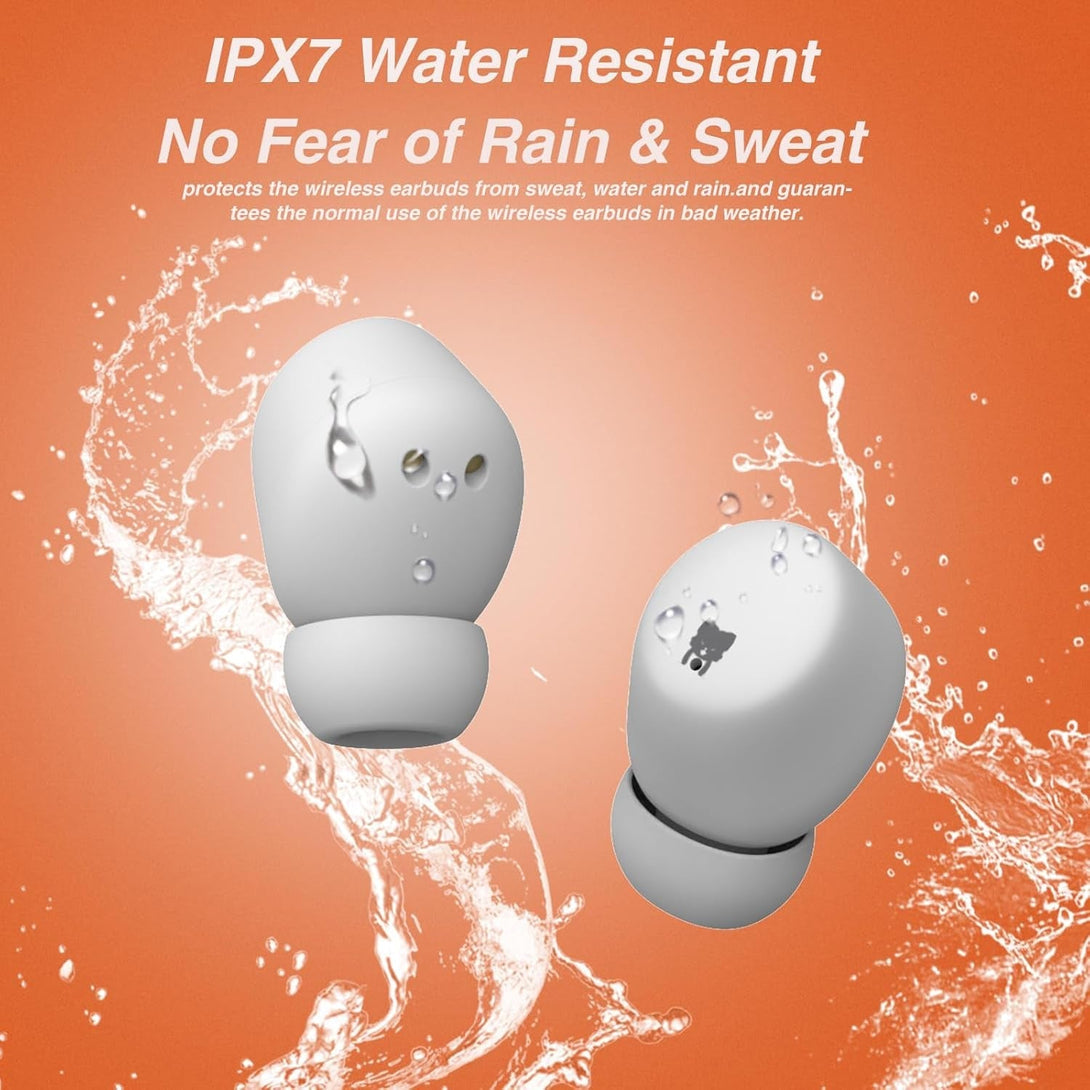 Kids Wireless Earbuds, 85Db Safe Volume, Kids Headphones Bluetooth with Charging Case, Built-In Mic, Touch Control, Waterproof, Earbuds for Boys Girls Teens,Compatible Phones Kindle School Tablet, Fox