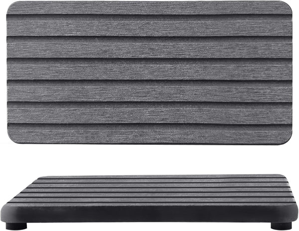 2 PCS Water Absorbent Diatomite Coasters (7.1"X3.54"), Grooved Design, Water Absorbing Stone Used for Hand Soaps & Plants & Toiletries in the Modern Home