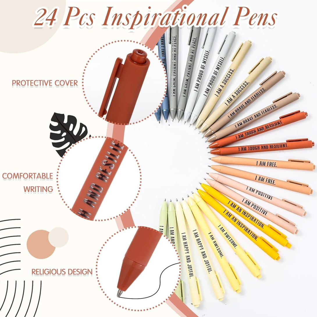 48 Pcs Positive Affirmation Gift Set Gratitude Notebooks with Pens Small Bags Motivational Encouragement Notepads Daily Affirmations Journal for Women Stress Relief Self Care (Rainbow)
