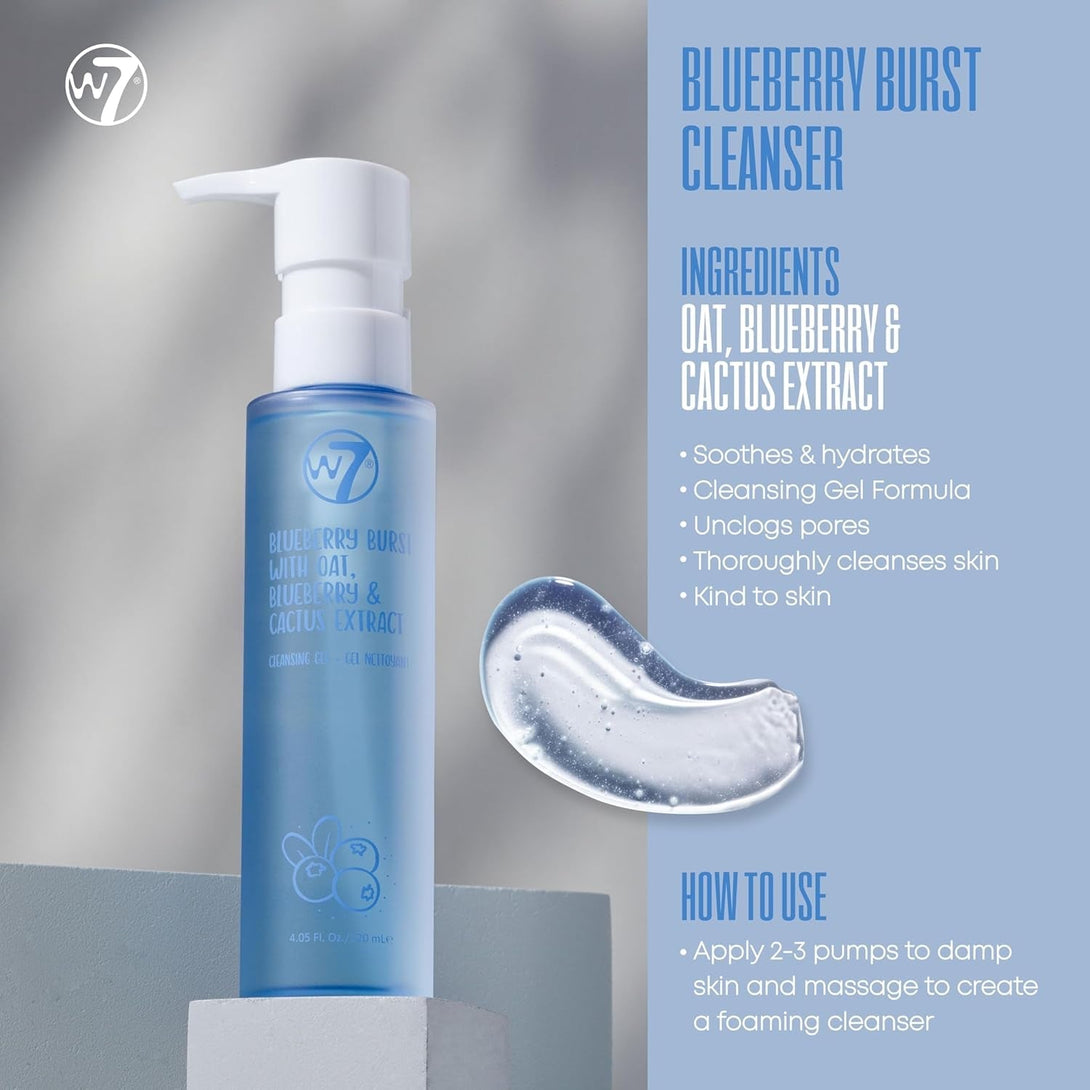W7 Self Care Skincare Set | Face Cleanser, Toner, Serum, Moisturizer & Lip Mask | Complete Daily Face Routine | Full Size, Long Lasting Products to Use at Home