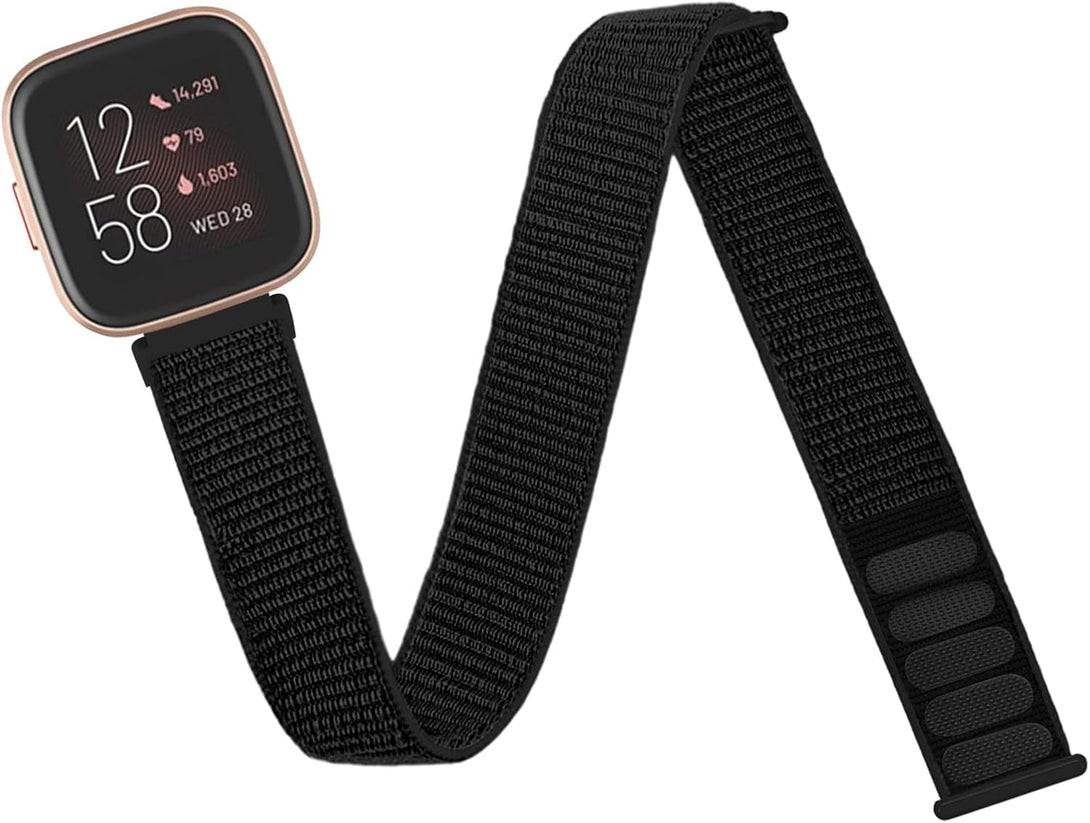 Nylon Sport Ankle/Arm Band Compatible with Fitbit Versa 2/Versa-1/ Lite/Se for Women Men, Elastic Nylon Braided Arm Strap Replacement Ankle Band
