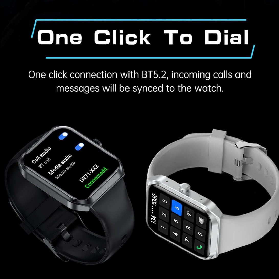 Smart Watch for Men Women, 1.95" Touchscreen Heart Rate Blood Oxygen and Sleep Monitoring, 115 Sports Modes, Waterproof, 250+ Watch Faces, Compatible with Android Ios Phone