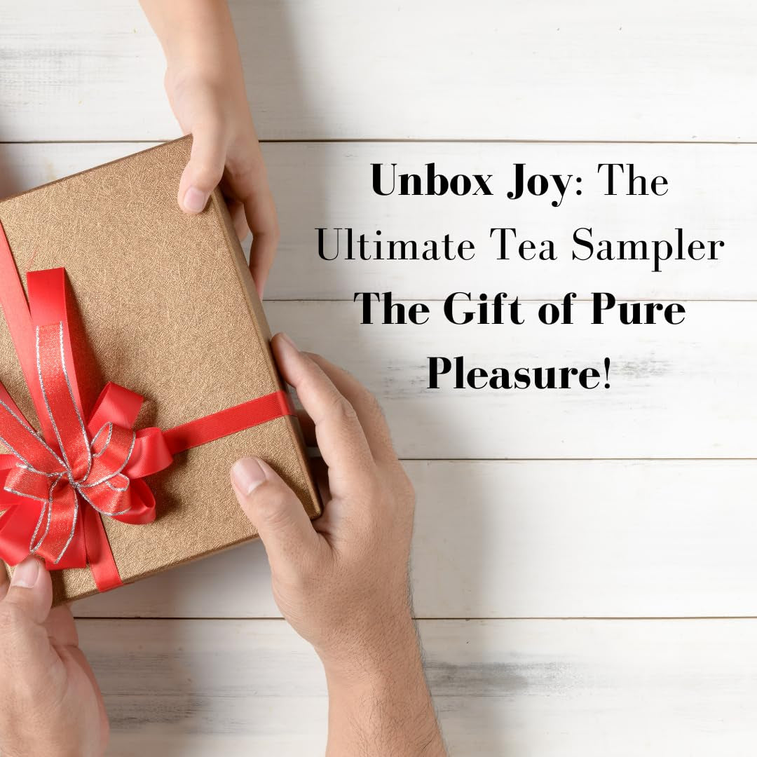 56-Piece Tea Sampler Gift Set – 14 Flavors, Premium Assorted Variety Pack with 10 Honey Sticks & Recipe Ebook – Gift for Tea Lovers, Him & Her