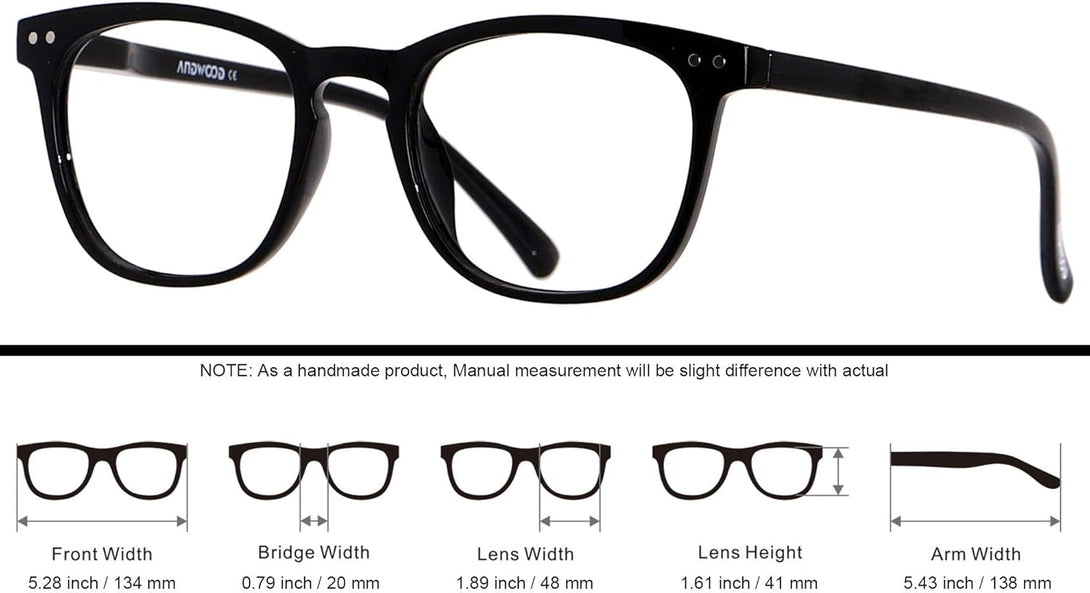 ANDWOOD Blue Light Blocking Glasses Women Men Computer Small Face Clear Bluelight Blocker Eyeglasses Frame