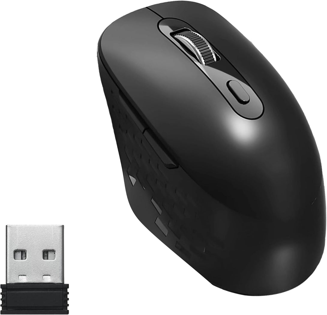 Wireless Mouse,2.4G USB Computer Mouse with 3-Level, Silent Quiet Click, Ergonomic, 6 Buttons Portable for Pc,Laptop,Chromebook,Mac - Black