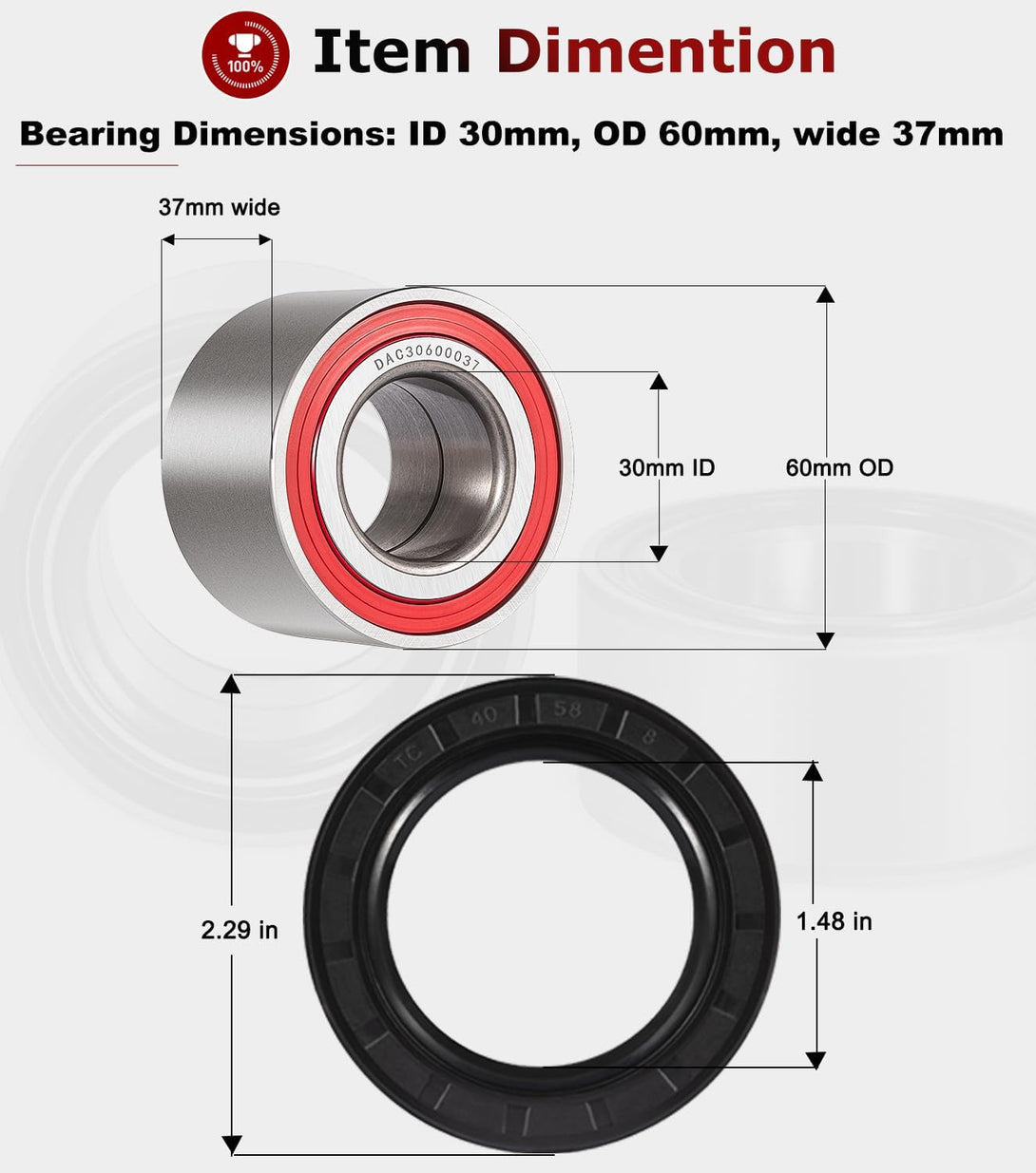 6PCS Wheel Bearings Kit & Front Wheel Shaft Seal for Can-Am Defender/Commander/Maverick/Outlander/Renegade Replaces # 293350040, 705400088, 293350118, Seal 293250246